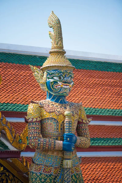 Древняя Гигантская Скульптура Ват Пхра Кеу Храм Изумрудного Будды Бангкок — стоковое фото