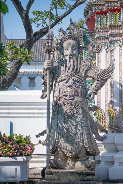 Chinese Krijger Beeldhouwkunst Wat Phra Chettuphon Wimon Mangkhalaram Wat Pho — Stockfoto