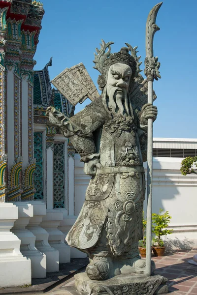 Chinese Warrior Sculpture in The Phra Chettuphon Wimon Mangkhalaram (Wat pho), Bangkok, Thailand