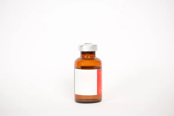Brown Injection Vials White — Stock Photo, Image