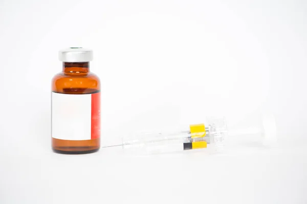 Brown Injection Vials Syringe — Stock Photo, Image