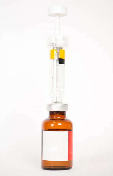 Injection Vials Syringe White — Stock Photo, Image