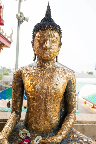 Oude Boeddha Bij Wat Klang Bang Phra Tempel Nakhon Pathom — Stockfoto