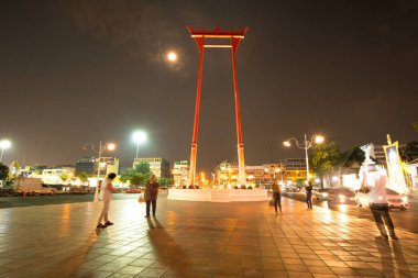 BANGKOK, THAILAND - 22 ARALIK 2018: Bangkok, Tayland 'da bir dönüm noktası..