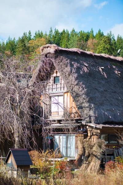 Casa Tradicional Gassho Zukuri Temporada Otoño Shirakawa Japón — Foto de Stock