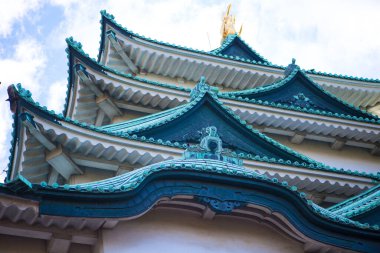 Japonya 'nın Nagoya şehrinde sonbahar mevsiminde Nagoya Kalesi