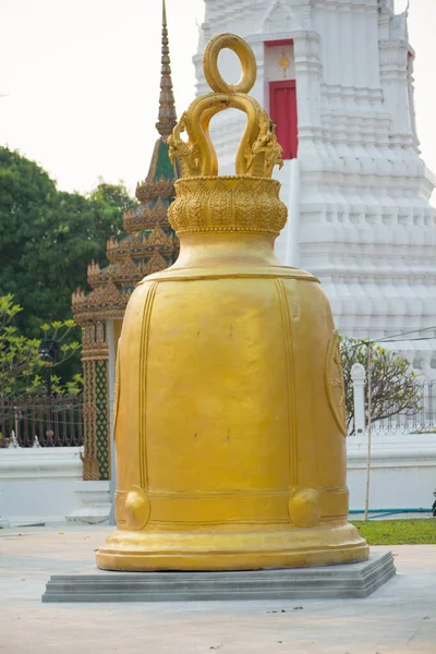 Campana Oro Wat Rakhang Khositaram Bangkok Thailandia — Foto Stock