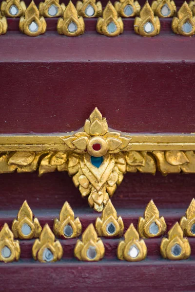 Padrão Tailandês Parede Igreja Wat Rakhang Khositaram Bangkok Tailândia — Fotografia de Stock