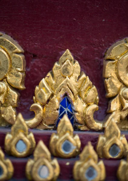 Thai Pattern Wall Church Wat Rakhang Khositaram Bangkok Thailand — Stock Photo, Image