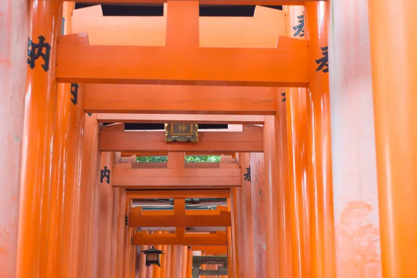 Kyoto Ιαπωνια Σεπτεμβρίου 2018 Κόκκινες Torii Στο Ναό Fushimi Inari — Φωτογραφία Αρχείου