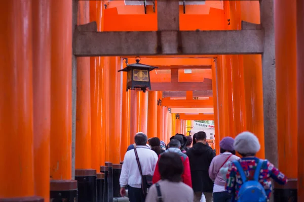 Kyoto Japón Septiembre 2018 Caminata Turística Visita Red Torii Santuario —  Fotos de Stock