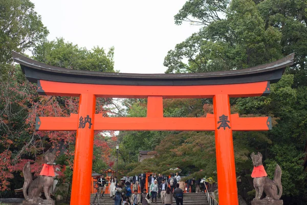 Kyoto Japão Setembro 2018 Torii Vermelho Santuário Fushimi Inari Taisha — Fotografia de Stock