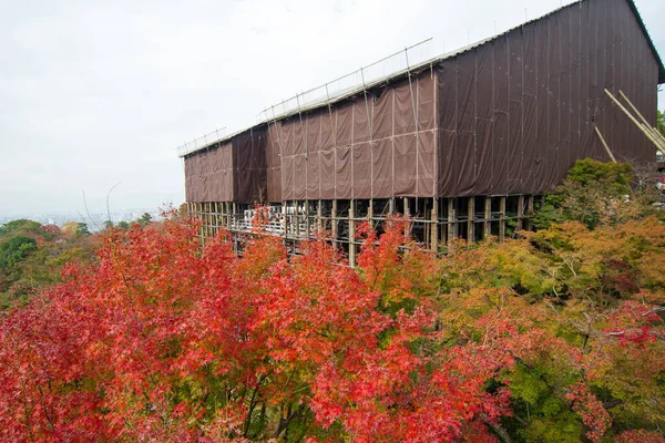 Tempio Kiyomizu Dera Ristrutturazione Kyoto Giappone — Foto Stock