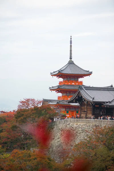 Bella Pagoda Nel Tempio Kiyomizu Dera Kyoto Giappone — Foto Stock
