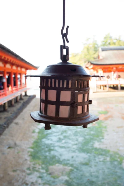 Old Lantern Itsukushima Shrine Miyajima Island Hiroshima Japan — Stock Photo, Image