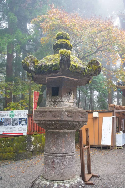 Никко Япония Ноября 2018 Года Старый Каменный Фонарь Храме Тошогу — стоковое фото