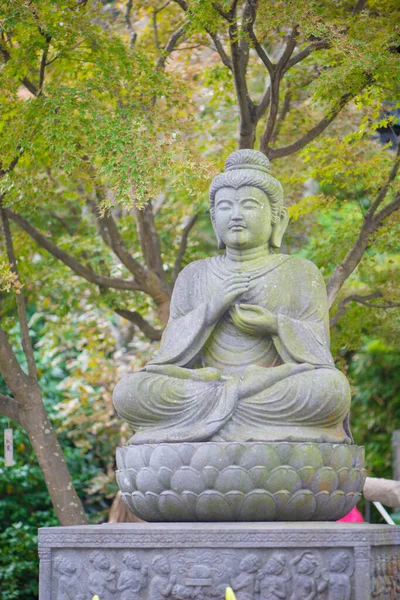 Kamakura Hase Dera Tapınağının Taş Buddist Heykelleri Japonya — Stok fotoğraf
