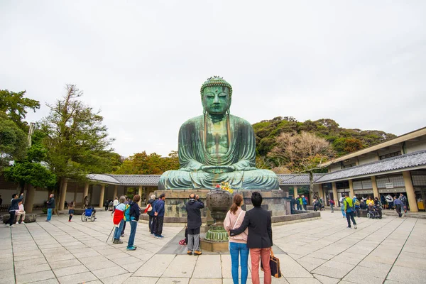 Kamakura Japonia Listopada 2018 Kamakura Daibutsu Jest Słynnym Zabytkiem Znajdującym — Zdjęcie stockowe