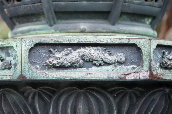 Dragon Bronze Lantern Kotoku Temple Famous Landmark Kamakura Japan — Stock Photo, Image