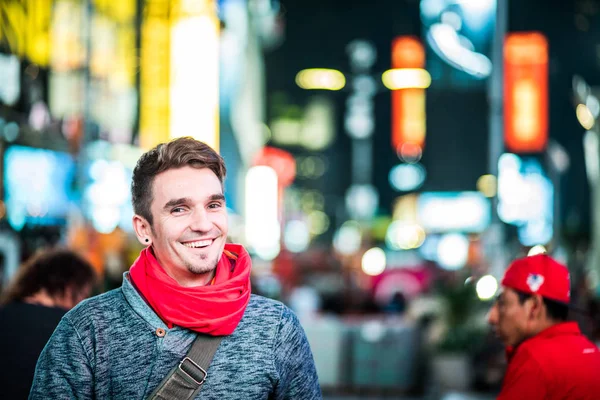 Fotografo che visita Time Square a New York — Foto Stock