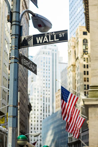 Wall Street Sign in New York — Stock Photo, Image