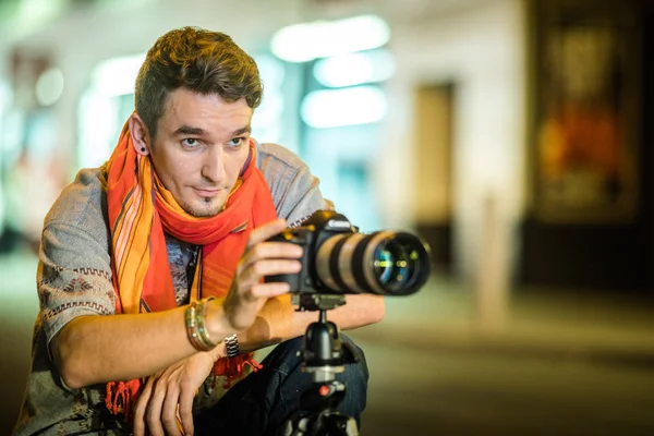 Fotógrafo na Rua de Nova Iorque — Fotografia de Stock