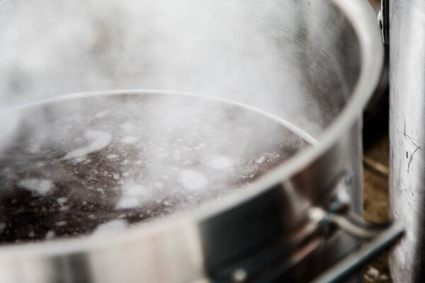 Craft Beer Wort into the Boil Kettle