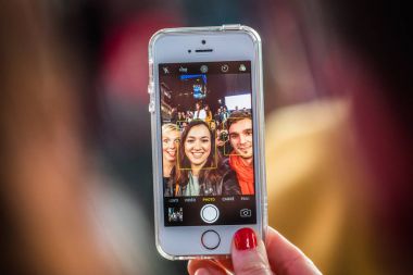 New York'ta bir Selfie alarak kişi