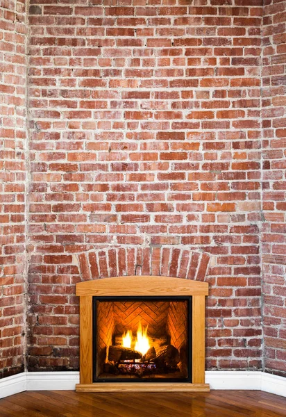 Chimenea y perspectiva de pared de ladrillo plano —  Fotos de Stock