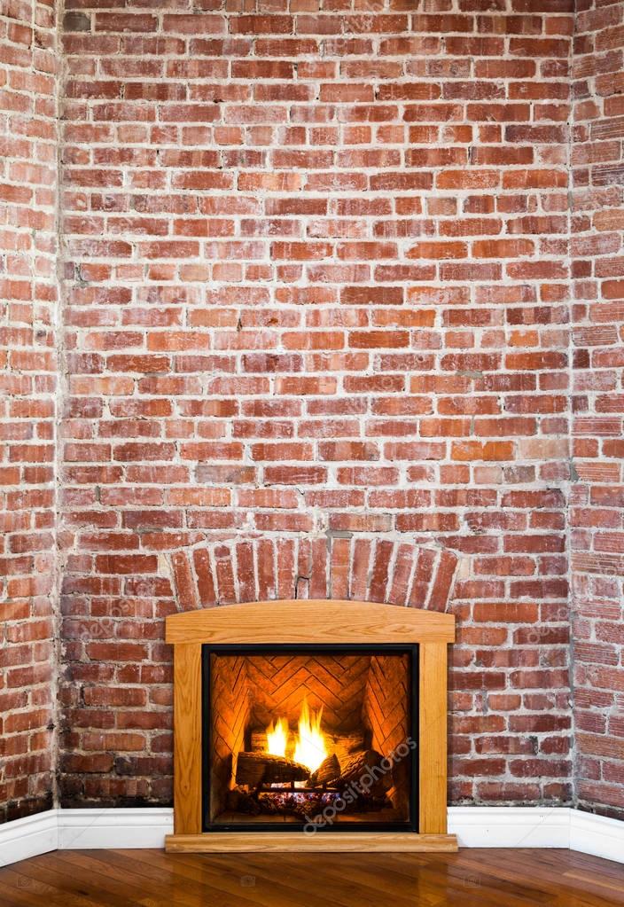 Diseño de chimeneas de ladrillo | Chimenea y pared de ladrillo plano