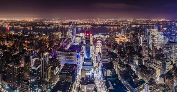 Manhattan View at Night em Nova York — Fotografia de Stock