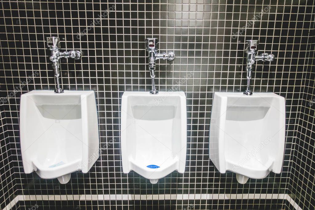 White Urinal on Back Tiles Wall