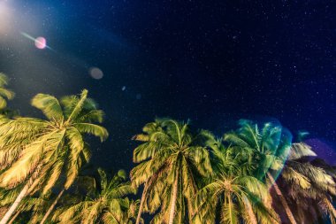 Karayipler yıldız gece uzun pozlama