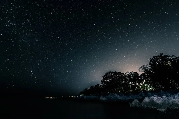 Exposición Nocturna Las Estrellas Caribe — Foto de Stock