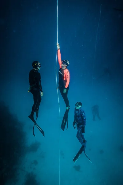 Ilha San Andres Colômbia Por Volta Março 2017 Freediver His — Fotografia de Stock