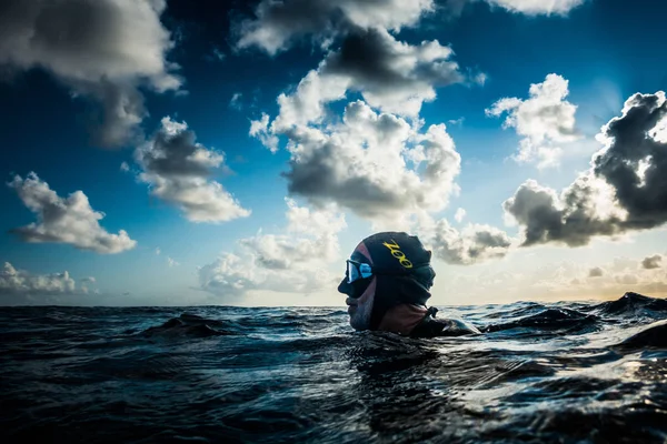 San Andres Eiland Colombia Circa Maart 2017 Freedivers Oppervlakte Tijdens — Stockfoto