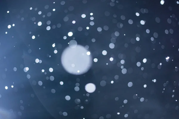 Wet Smugy Lens Flare Blurry Snowflakes Filter Background Snowstorm Night — Stock Photo, Image