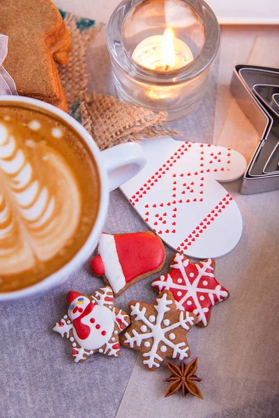 Kahve ve el mittens Noel kurabiyeleri