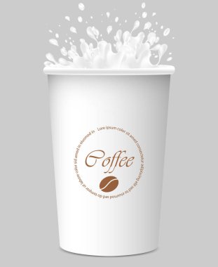 Vektör çizimi. Gerçekçi bir kahve fincanı..