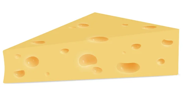 Εικονογράφηση διάνυσμα κομμάτι τυρί απομονωμένο σε λευκό φόντο. — Διανυσματικό Αρχείο