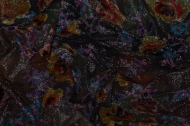 Çiçek deseni ve tekstil doku arka plan ile yaratıcı kumaş