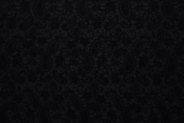 Beautiful black fabric with floral pattern and textile texture background