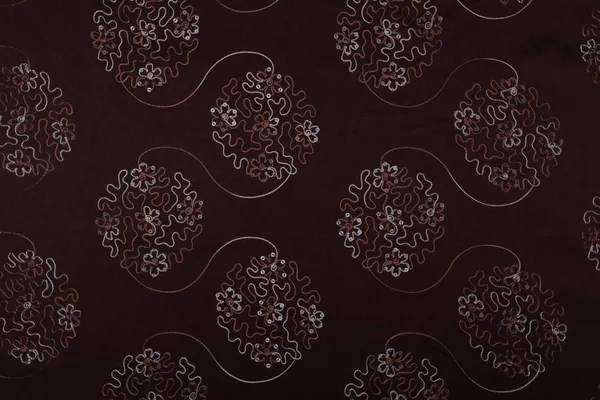Piękny Przegląd Czarnej Tkaniny Lekkim Wzorem Tekstylnym Tłem — Zdjęcie stockowe