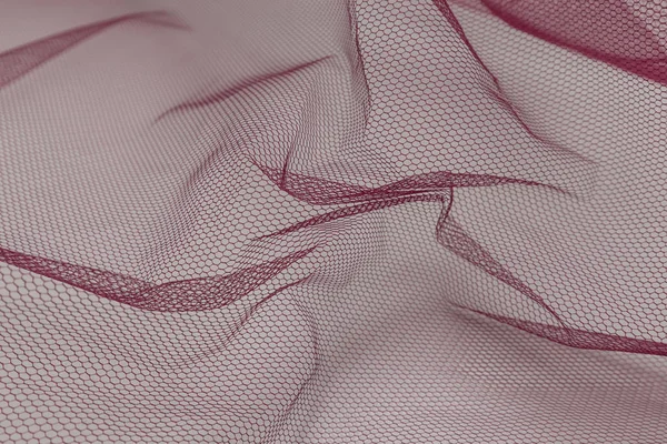 Mooie Close Van Roze Tule Stof Met Textiel Textuur Achtergrond — Stockfoto