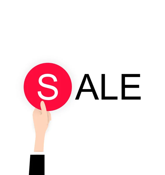 White flat Hand holding sale lable black friday — Stock Vector