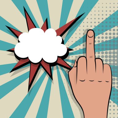 middle finger comic retro pop art clipart