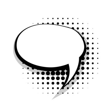 Boş şablon komik konuşma balonu yuvarlak