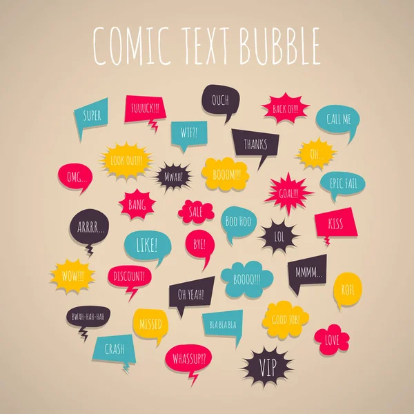 Comic-Briefe Dialog Wolke Text Pop Art — Stockvektor