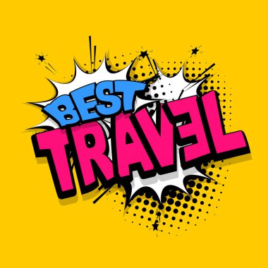 En iyi seyahat tatil çizgi roman kitap balon harfler