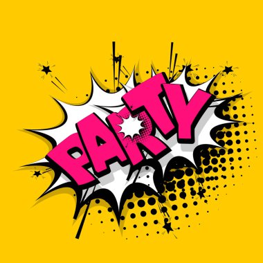 Yazı parti çizgi roman kitap balon